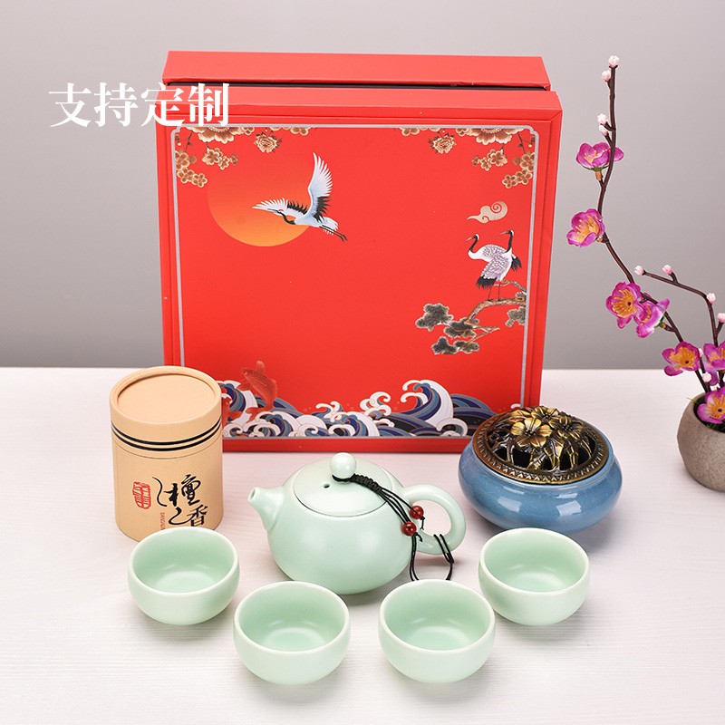 可定制陶瓷功夫茶具，定制礼品茶具，礼盒包装