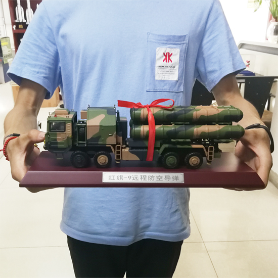 红旗9中远程地空导弹车1:40红旗九防空导弹纯金属模型展览模型
