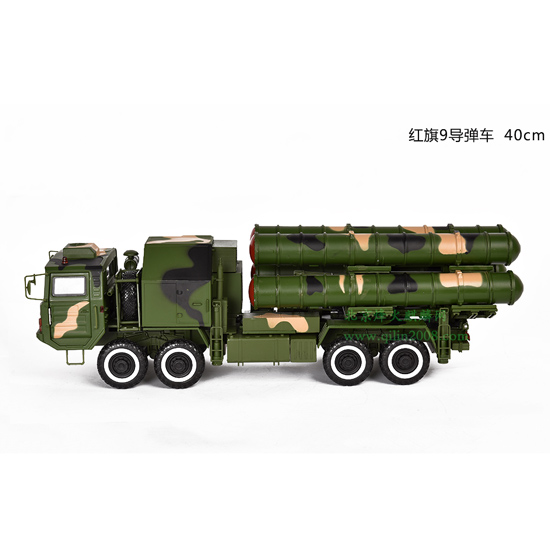 红旗9导弹车模型1:35比例，纯金属高仿真红旗九模型，军事模型
